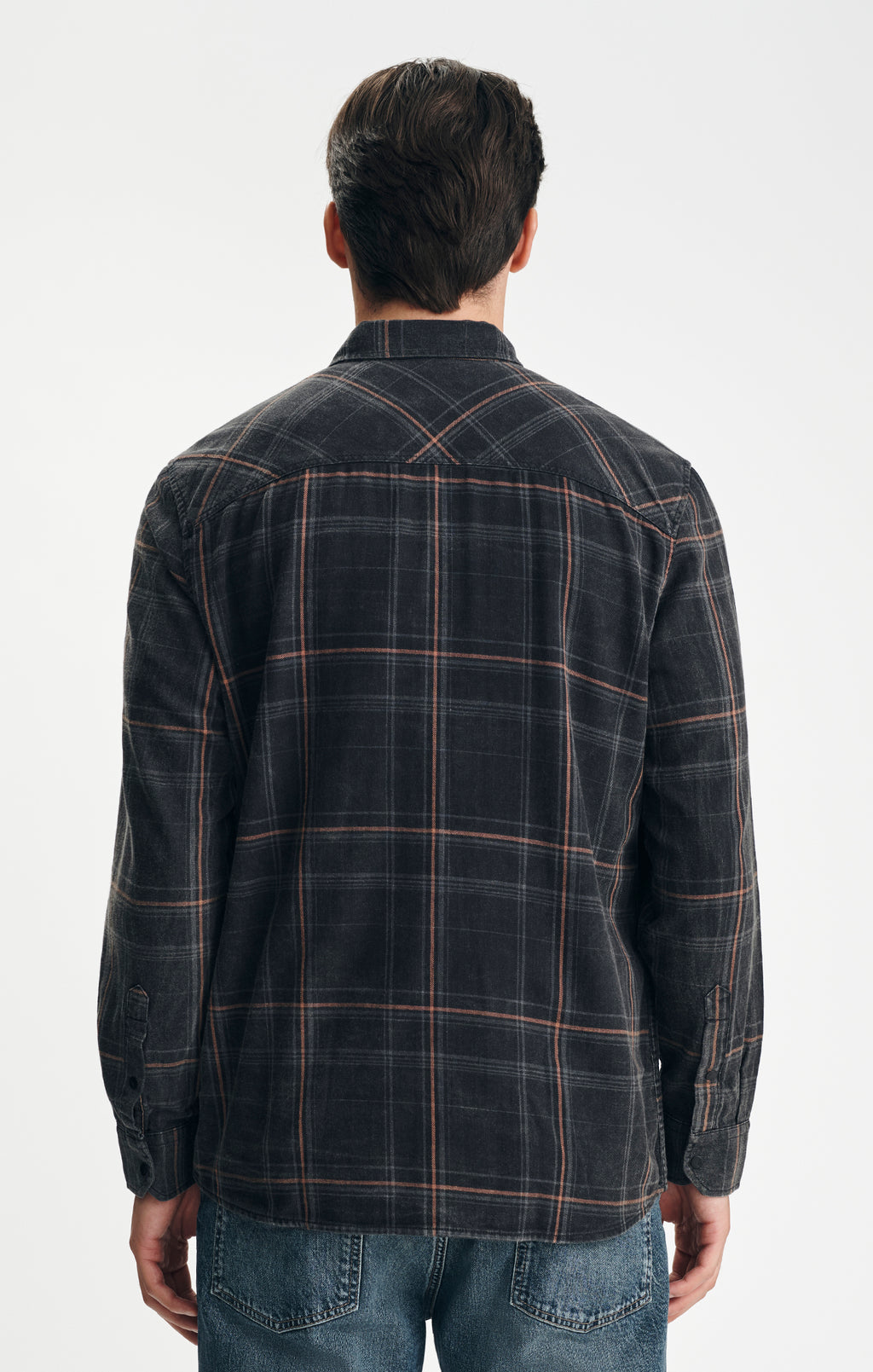 PLAID BUTTON-UP SHIRT IN WALNUT CHECK - Mavi Jeans