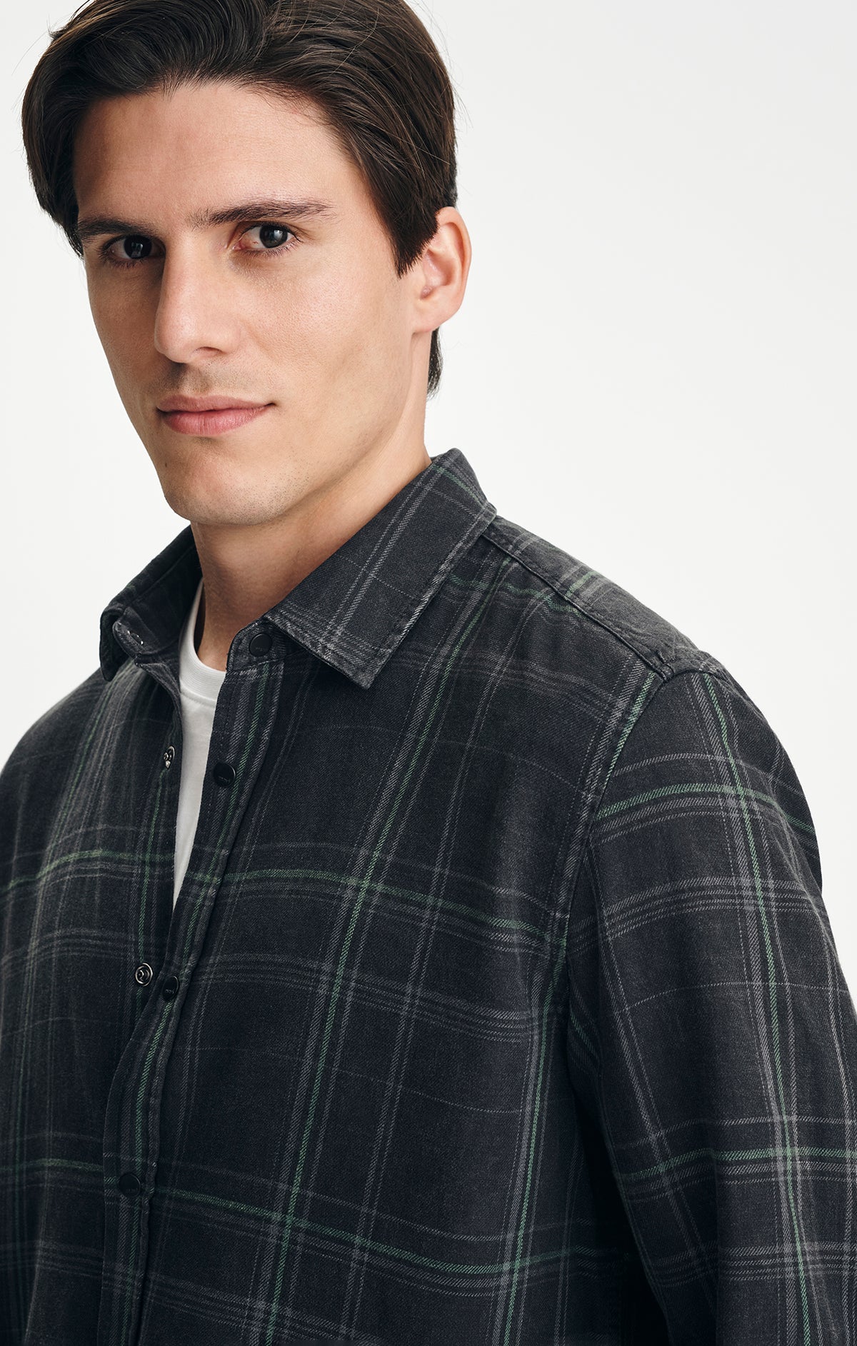 PLAID BUTTON-UP SHIRT IN BISTRO GREEN CHECK - Mavi Jeans