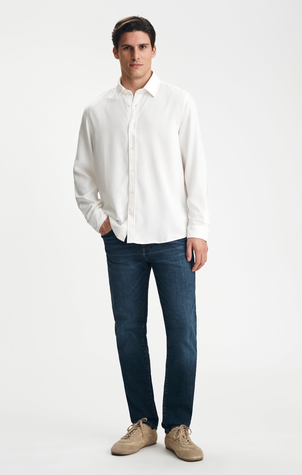 TENCEL™ BUTTON-UP SHIRT IN ANTIQUE WHITE - Mavi Jeans