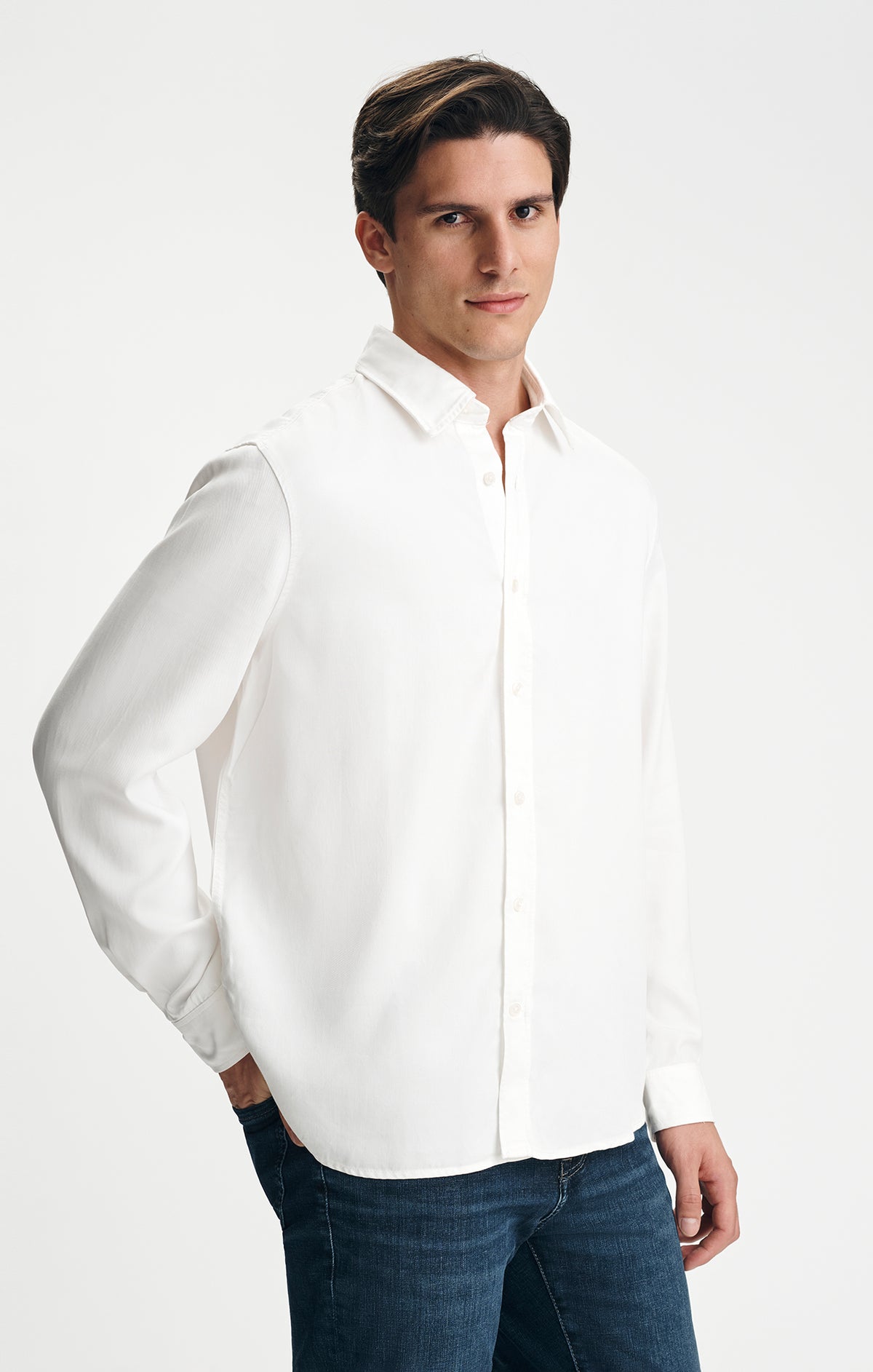 TENCEL™ BUTTON-UP SHIRT IN ANTIQUE WHITE - Mavi Jeans