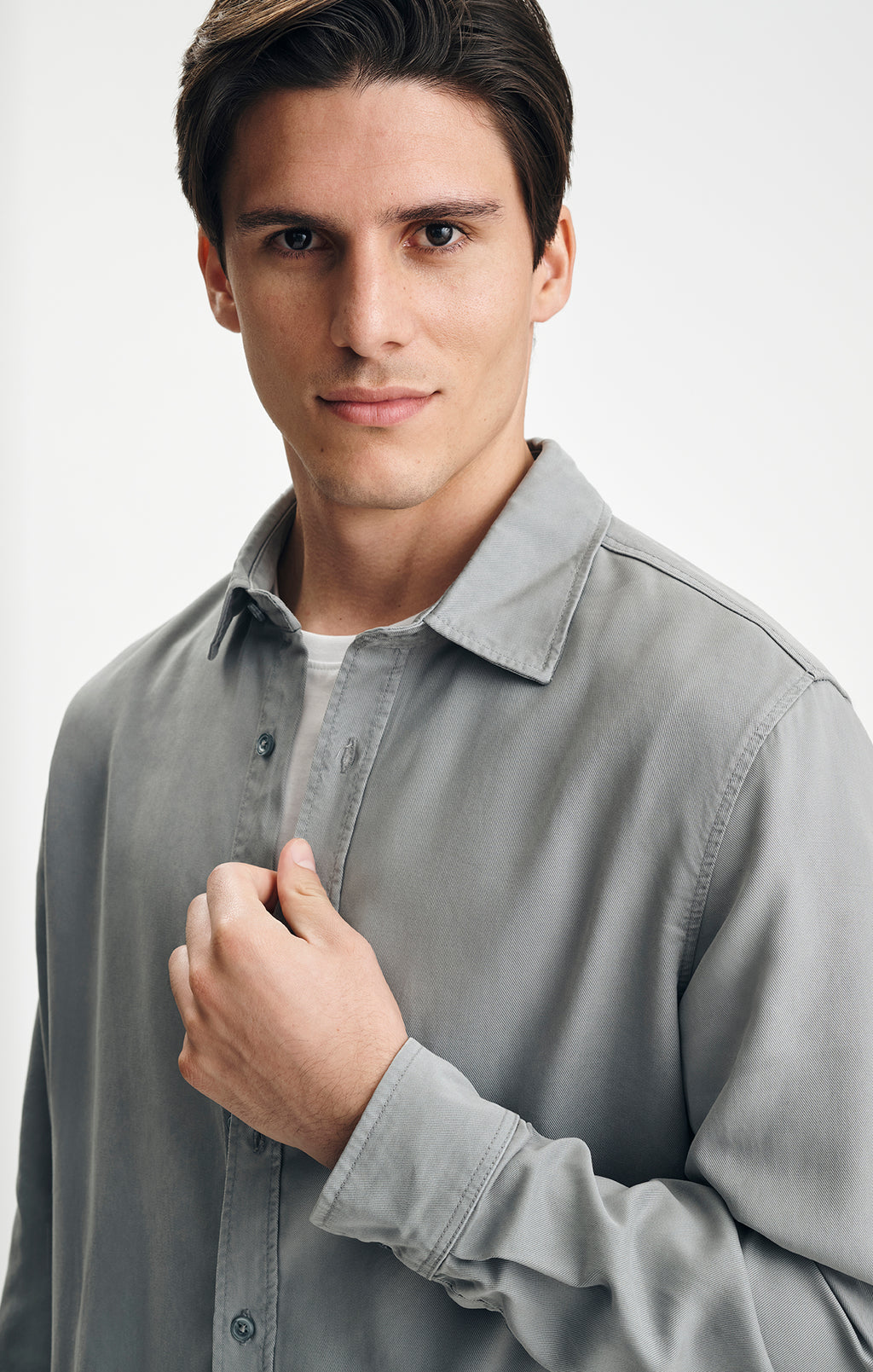 TENCEL™ BUTTON-UP SHIRT IN LEAD - Mavi Jeans