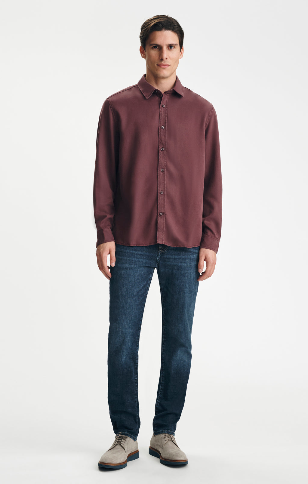 TENCEL™ BUTTON-UP SHIRT IN RAISIN - Mavi Jeans
