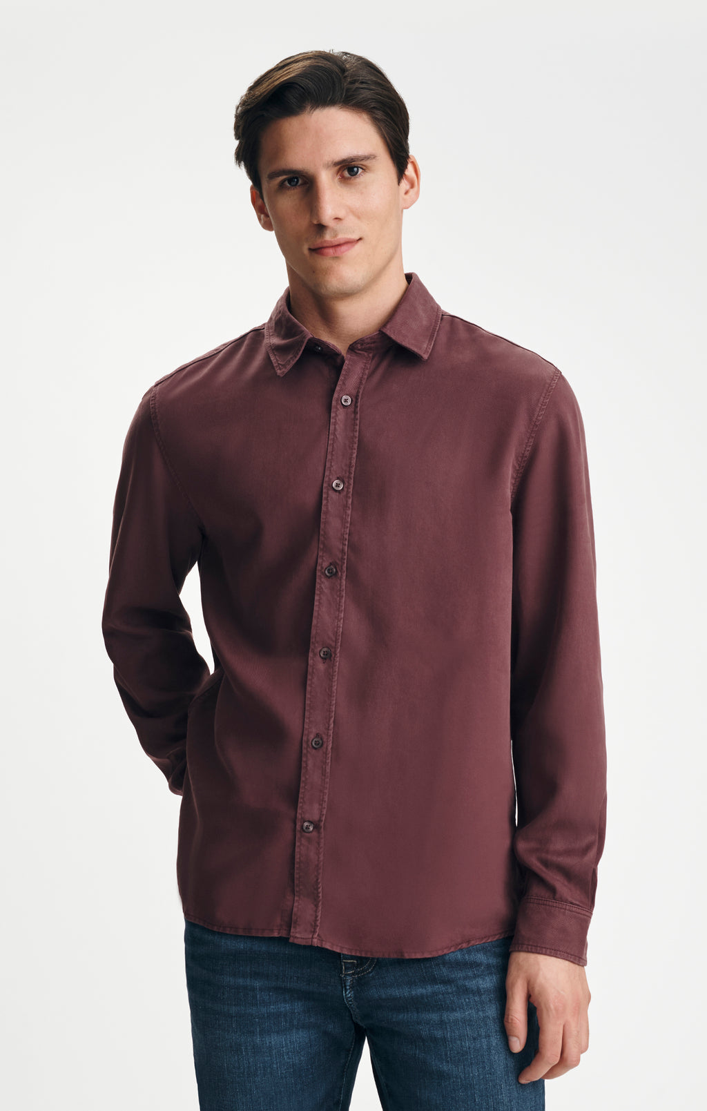 TENCEL™ BUTTON-UP SHIRT IN RAISIN - Mavi Jeans