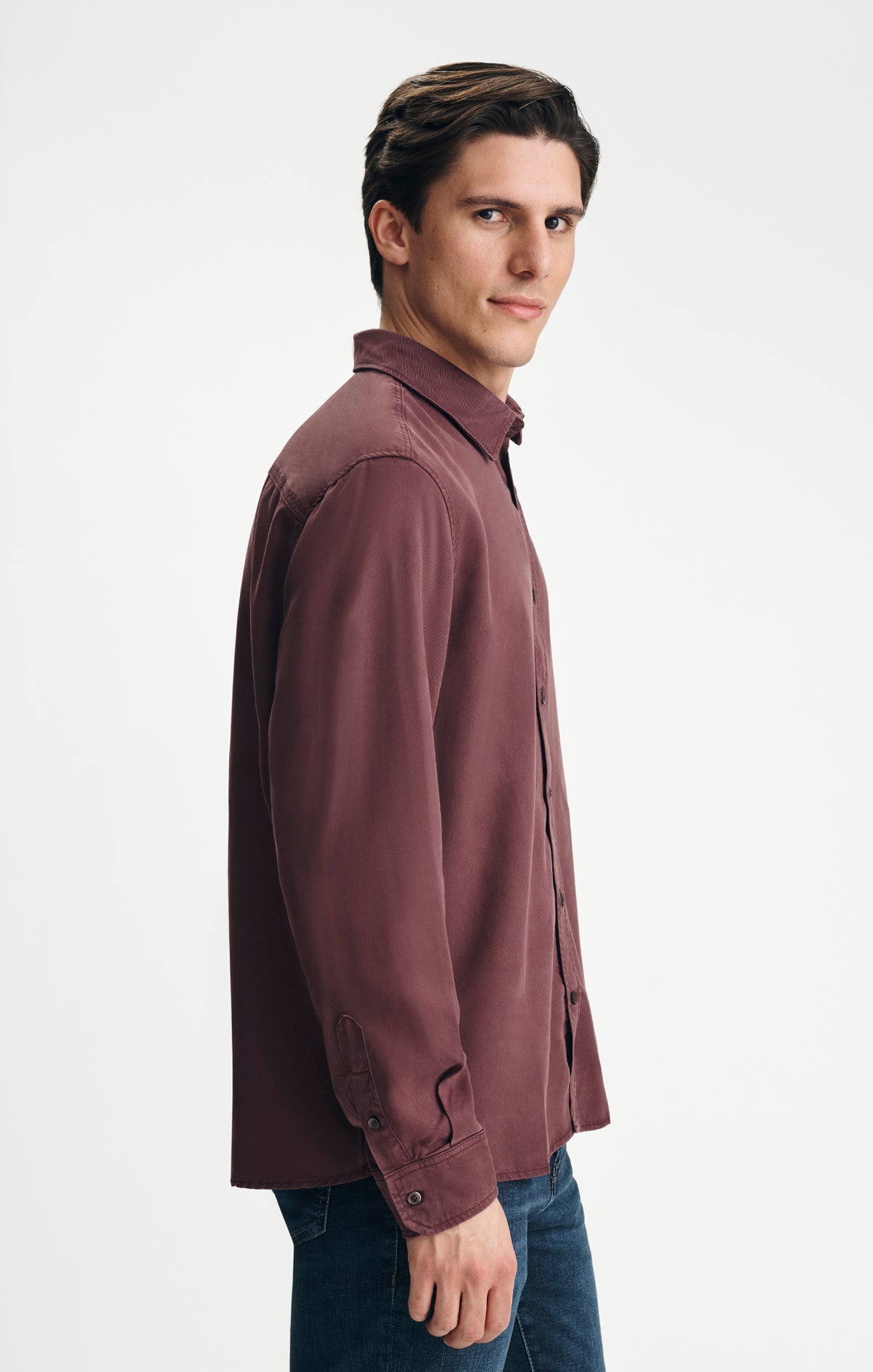 TENCEL™ BUTTON-UP SHIRT IN RAISIN - Mavi Jeans