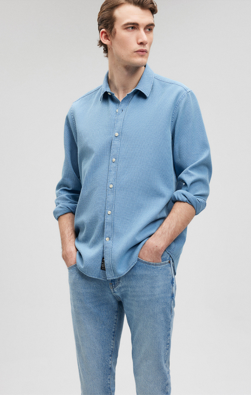 BUTTON-UP LONG SLEEVE SHIRT IN INDIGO - Mavi Jeans