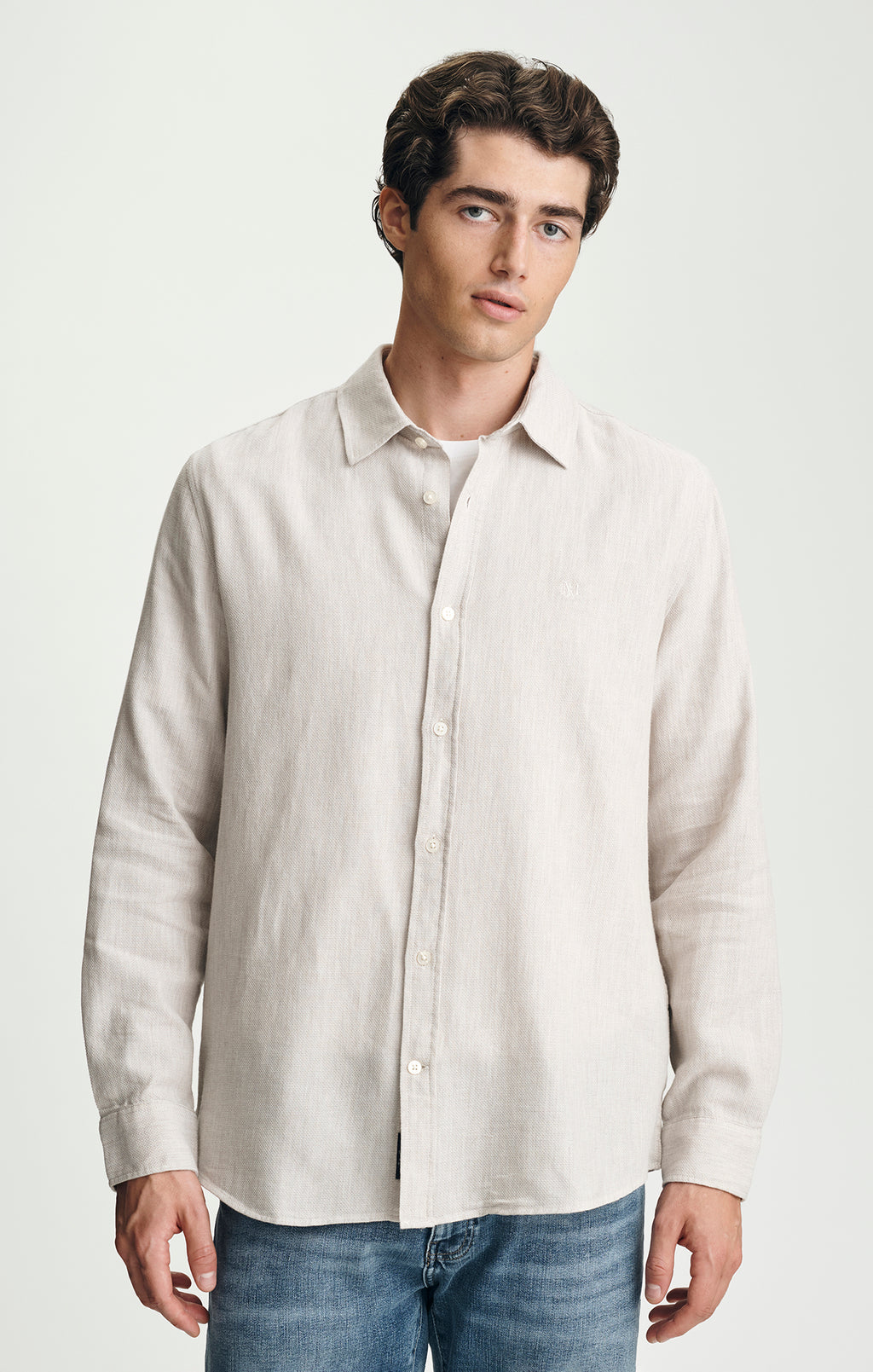 SLIM BUTTON-UP SHIRT IN SILVER LINING