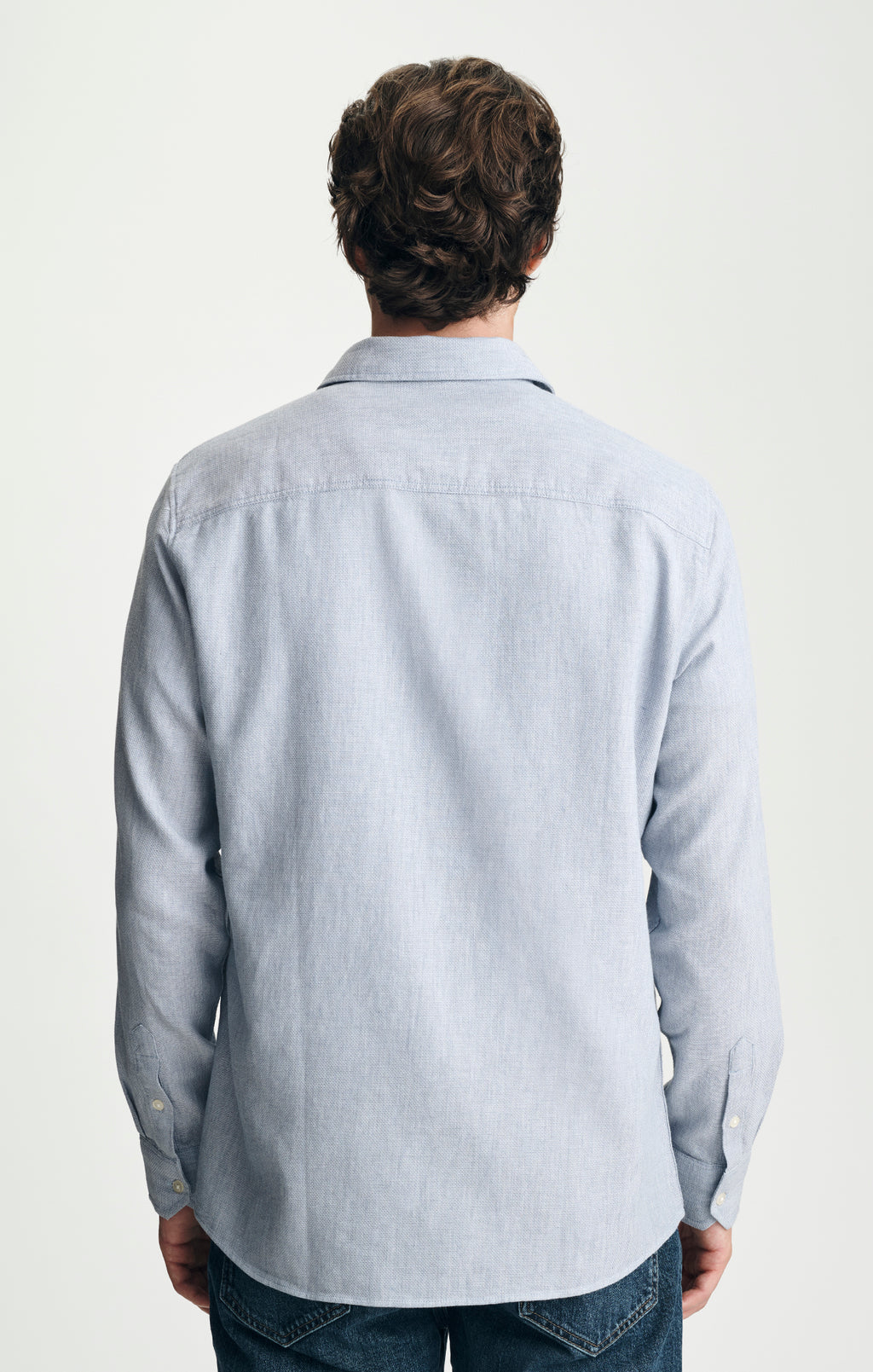 SLIM BUTTON-UP SHIRT IN COUNTRY BLUE