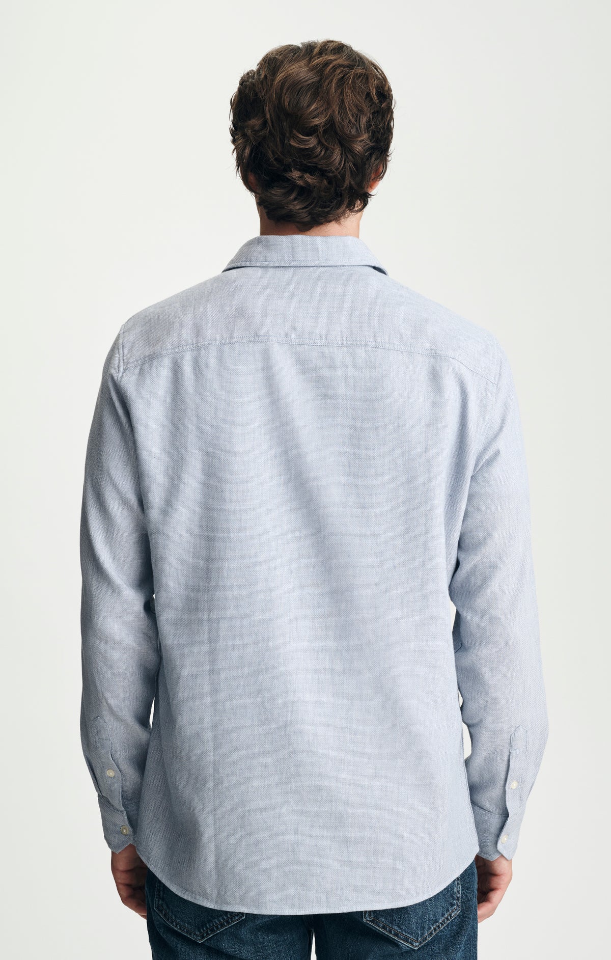 SLIM BUTTON-UP SHIRT IN COUNTRY BLUE