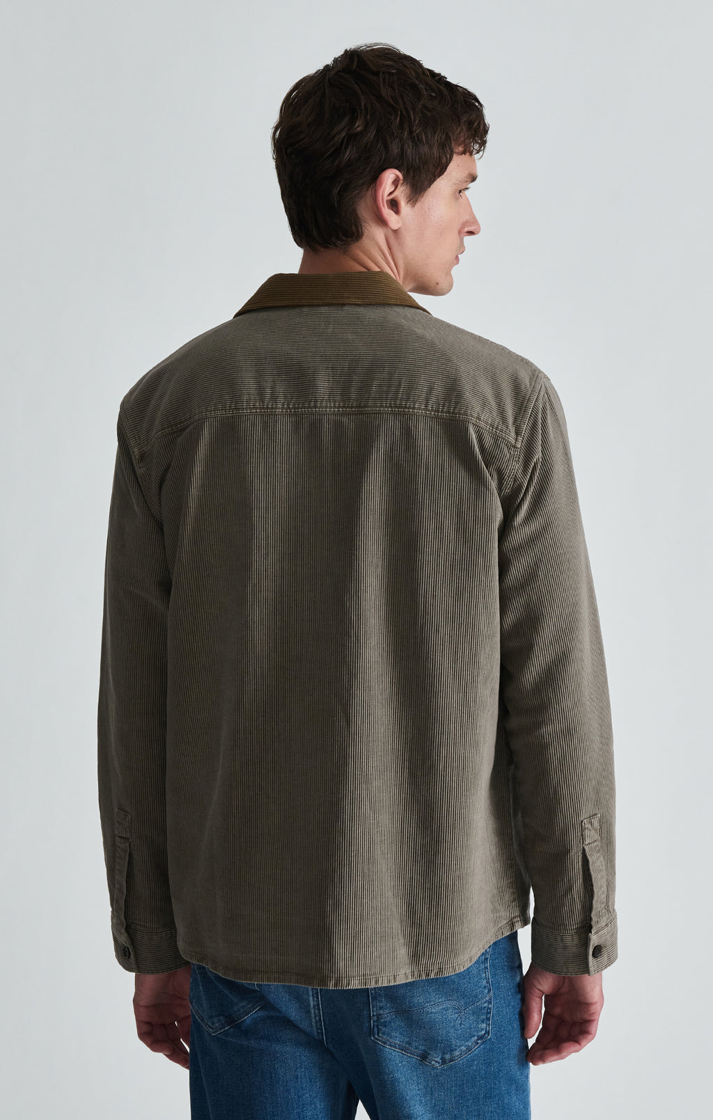 CORDUROY DOUBLE POCKET OVERSHIRT IN STONE GRAY - Mavi Jeans
