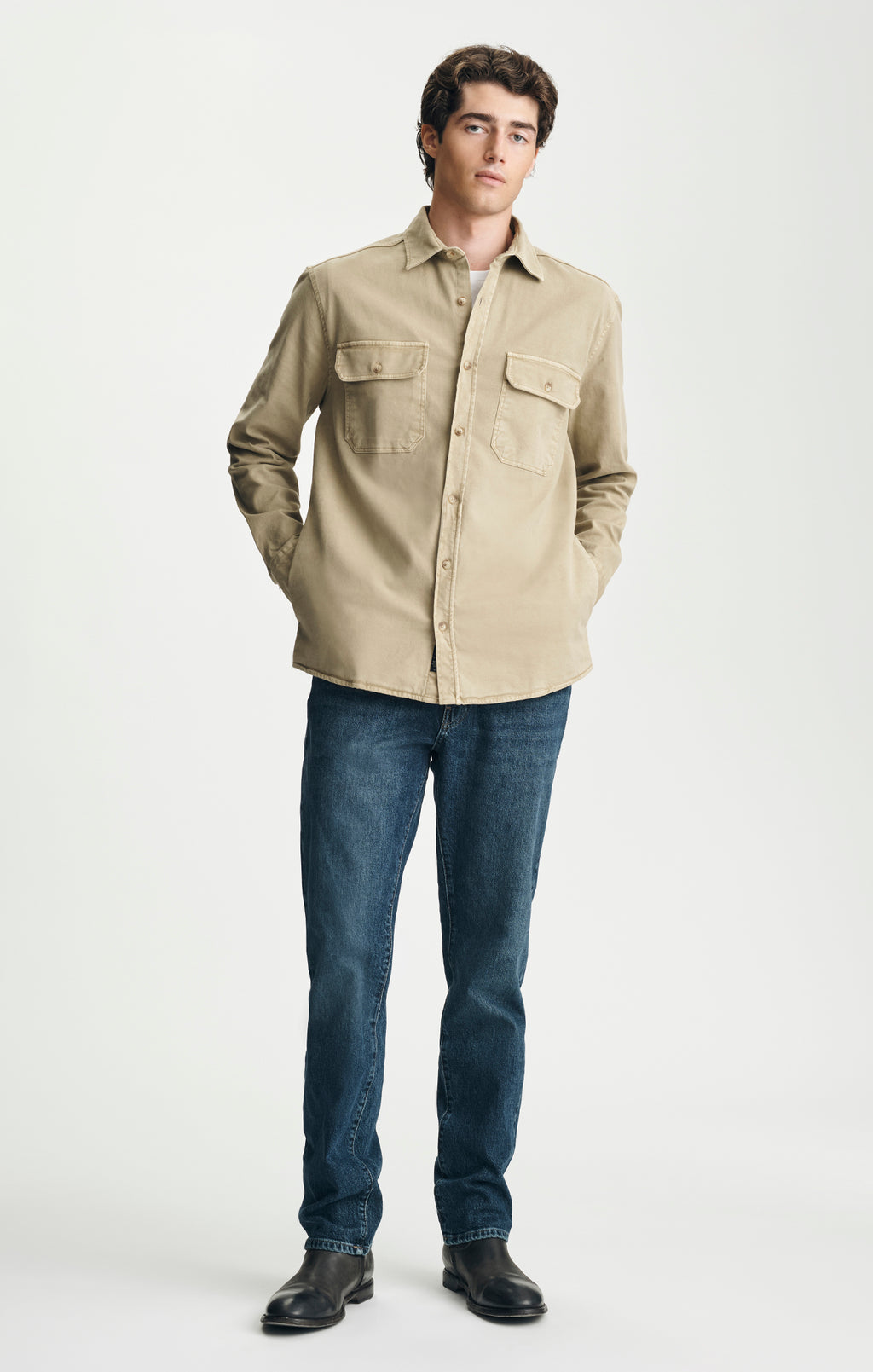 DOUBLE POCKET OVERSHIRT IN TWILL