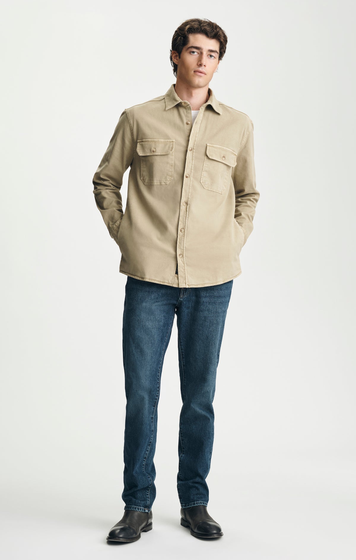 DOUBLE POCKET OVERSHIRT IN TWILL