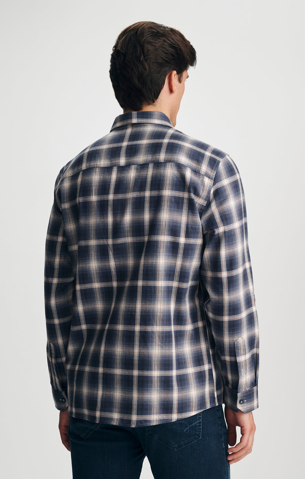PLAID BUTTON-UP SHIRT IN NAVY - Mavi Jeans