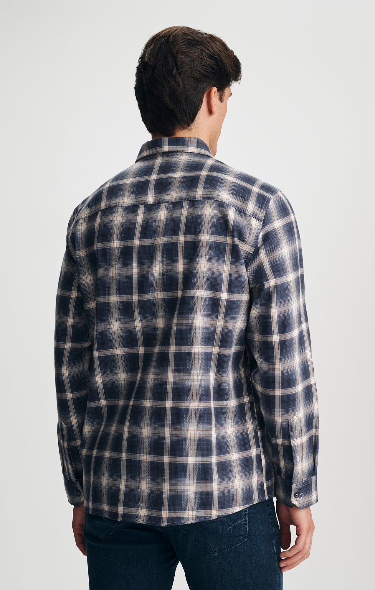 PLAID BUTTON-UP SHIRT IN NAVY - Mavi Jeans