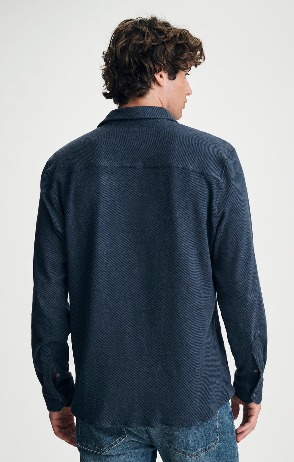 TEXTURED ONE POCKET BUTTON-UP SHIRT IN NAVY - Mavi Jeans