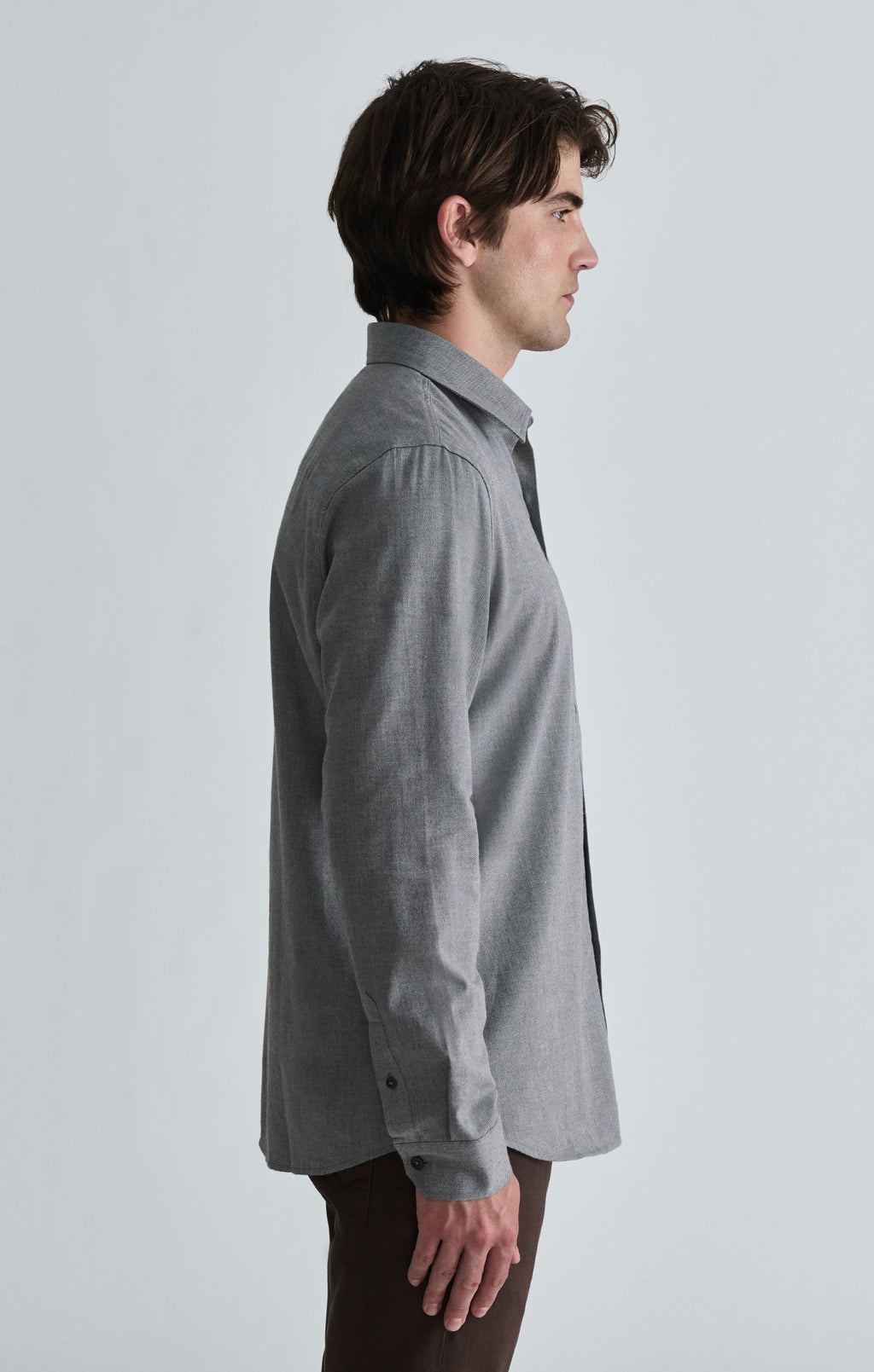 CHAMBRAY ONE POCKET BUTTON-UP SHIRT IN GREY MELANGE - Mavi Jeans