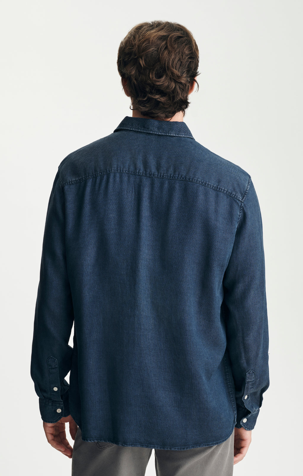 TENCEL™ BUTTON-UP SHIRT IN DARK INDIGO