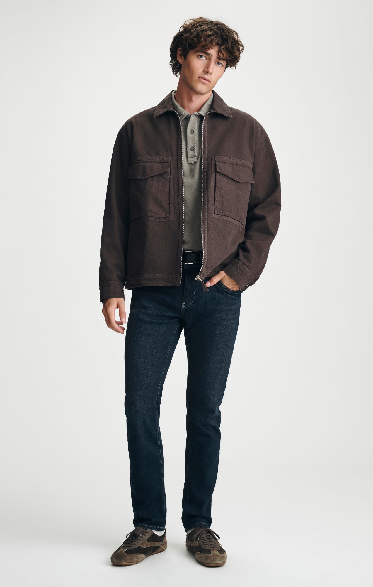 OVERSIZED ZIP DOUBLE POCKET OVERSHIRT IN AFTER DARK - Mavi Jeans