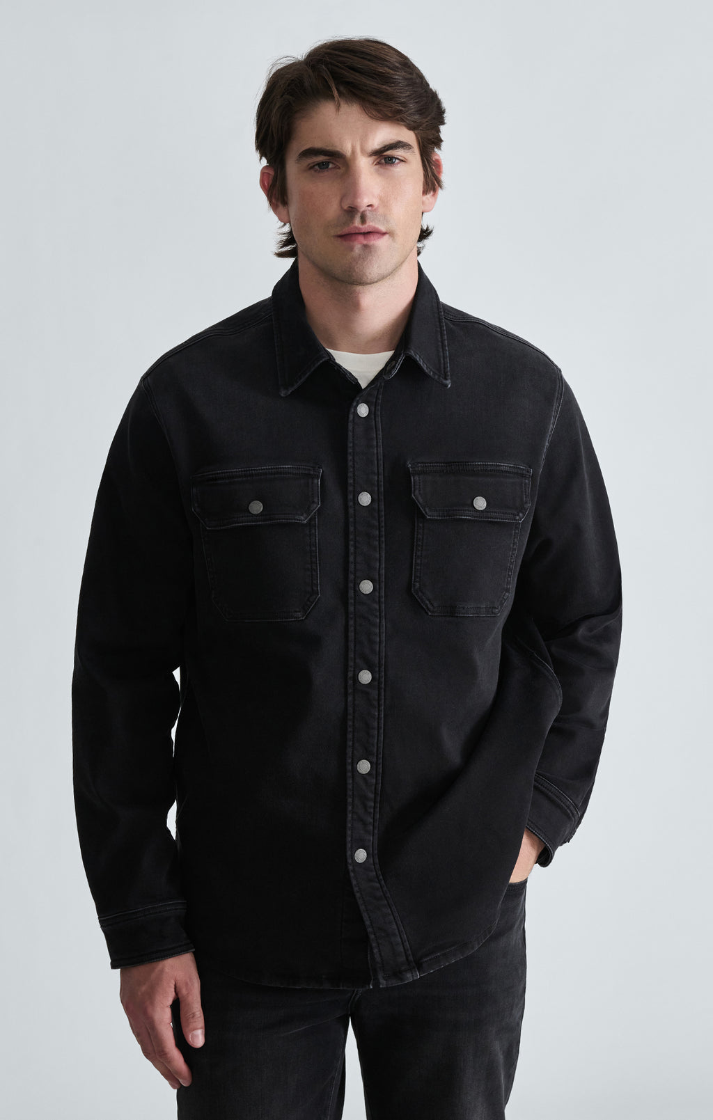 ASHER DENIM OVERSHIRT IN SMOKE EXPLORER - Mavi Jeans