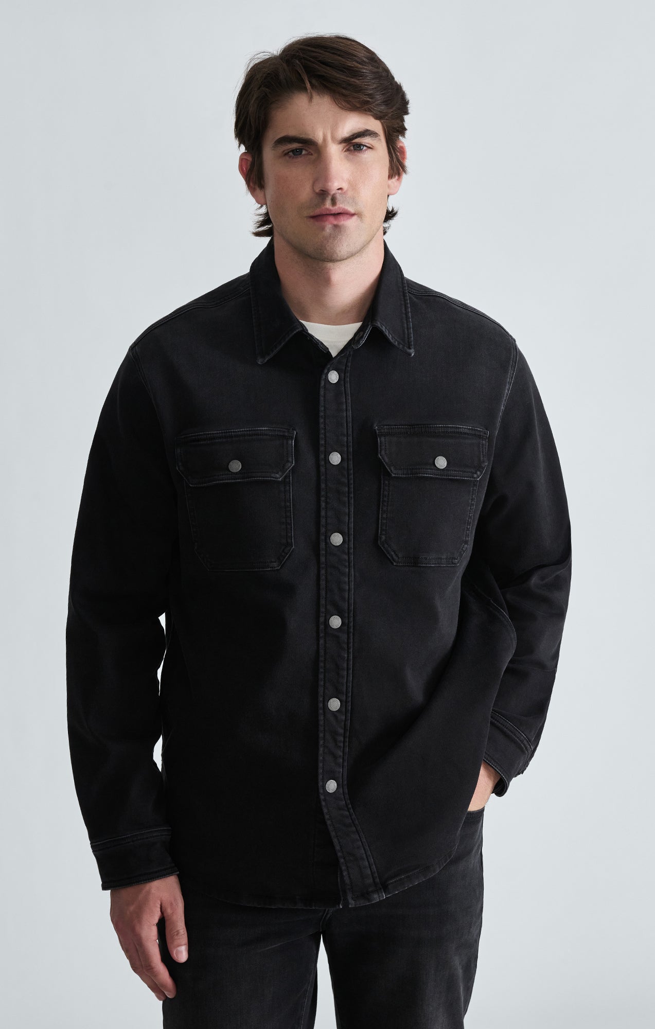 ASHER DENIM OVERSHIRT IN SMOKE EXPLORER - Mavi Jeans