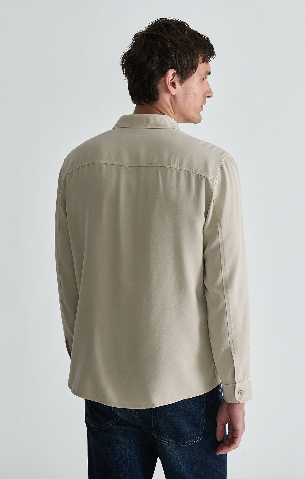 TENCEL™ BUTTON-UP SHIRT IN PELICAN - Mavi Jeans