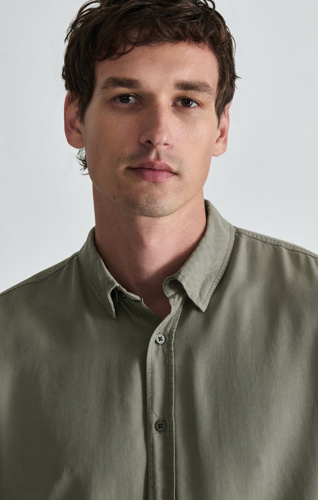 TENCEL™ BUTTON-UP SHIRT IN VETIVER - Mavi Jeans