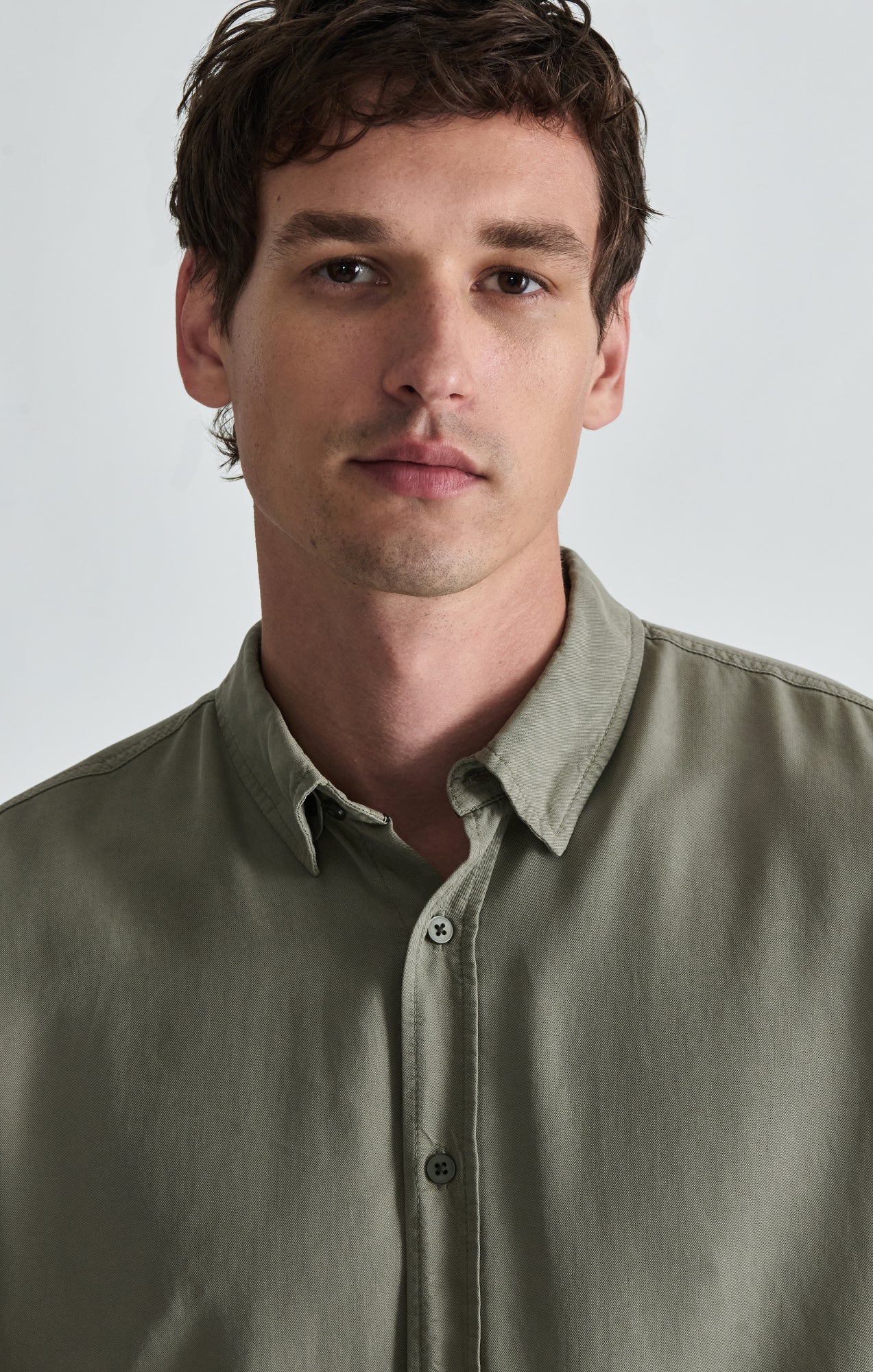 TENCEL™ BUTTON-UP SHIRT IN VETIVER - Mavi Jeans