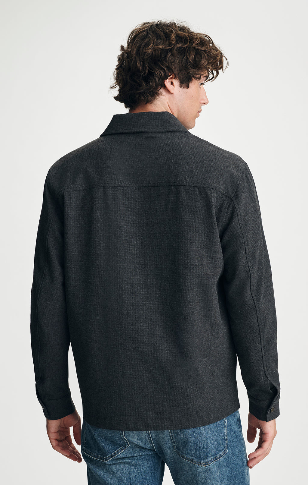 ZIP OVERSHIRT IN DARK GREY MELANGE - Mavi Jeans