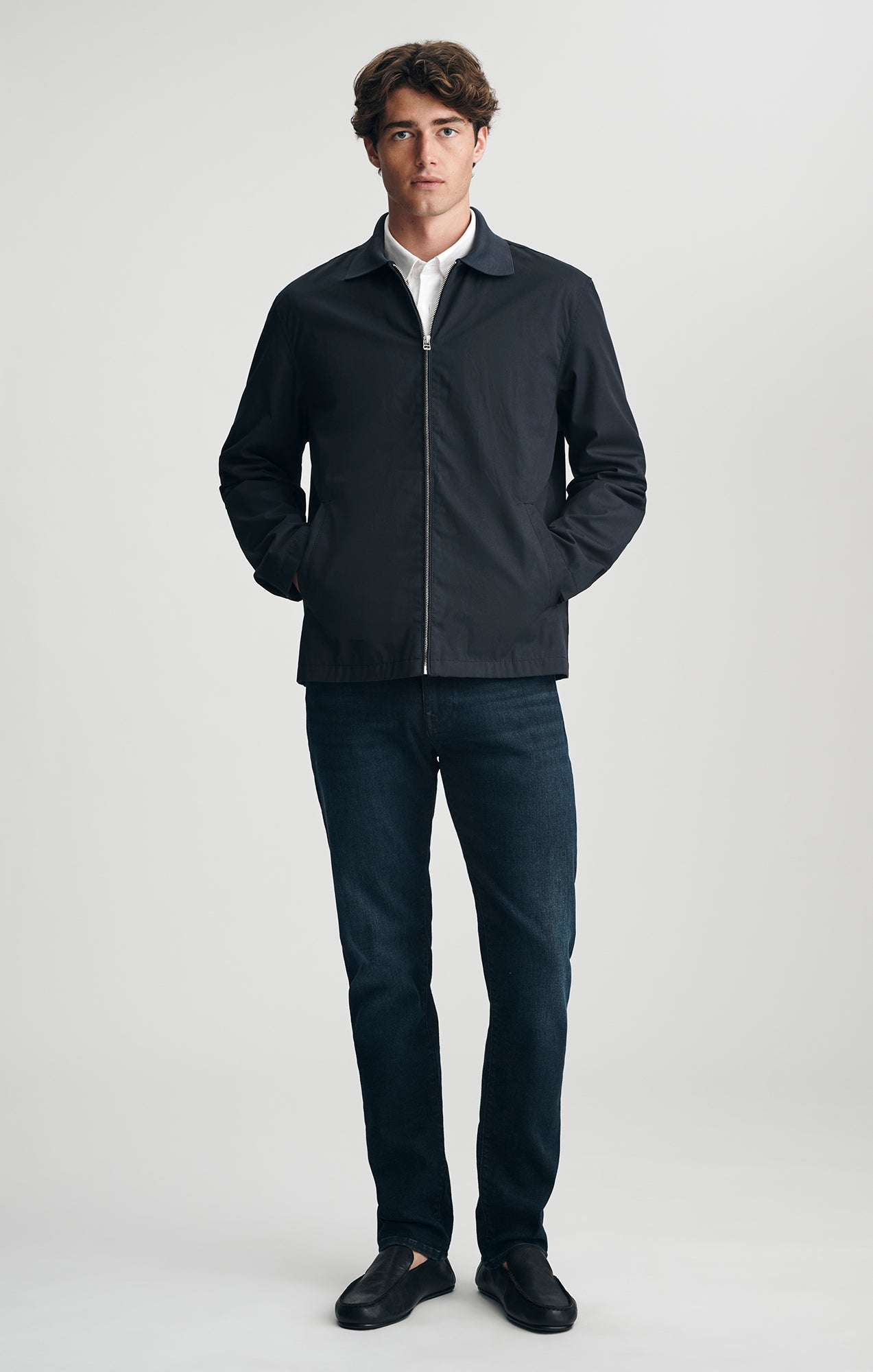 ZIP OVERSHIRT IN DARK NAVY - Mavi Jeans