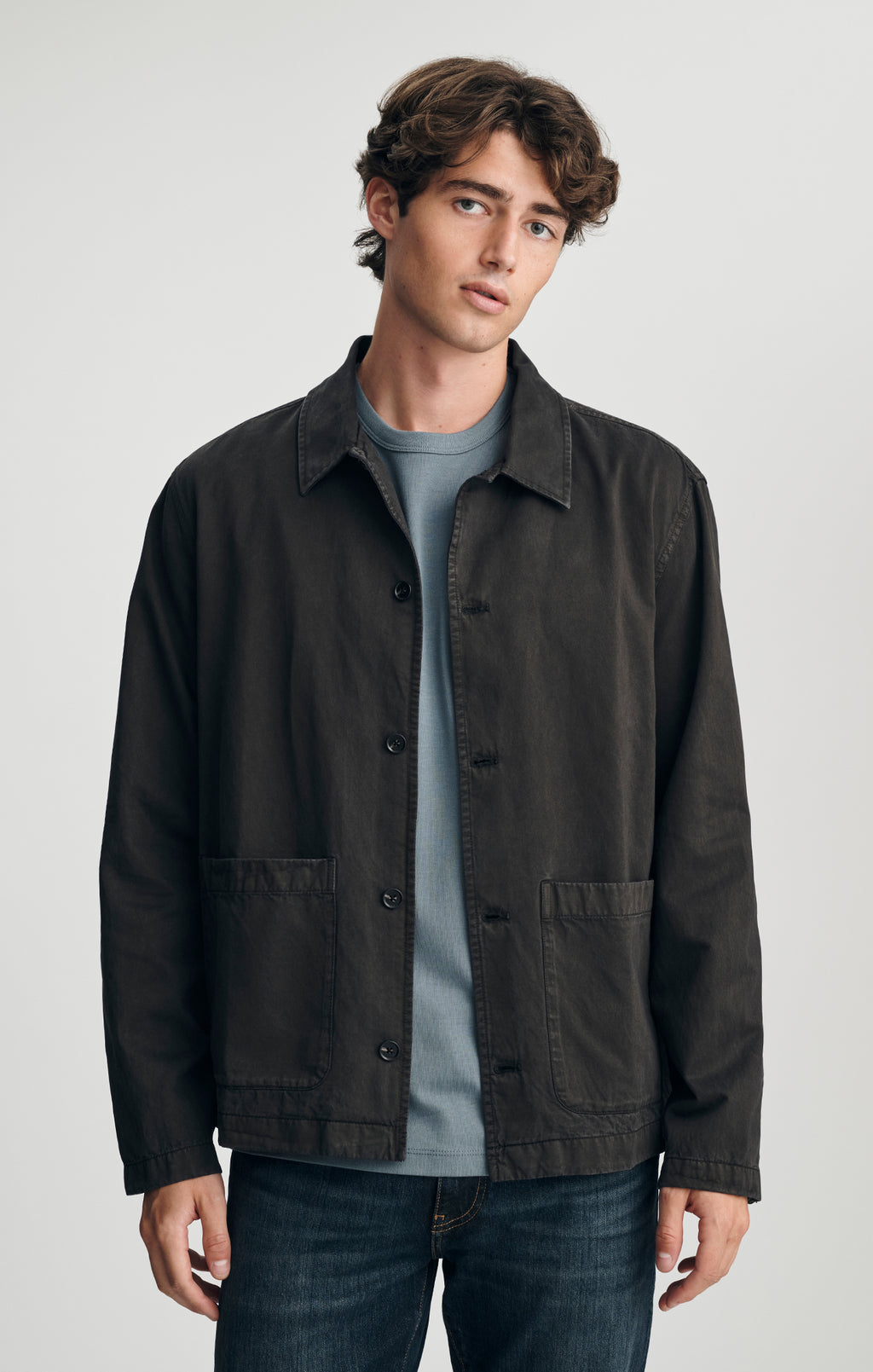 TENCEL™ CAMP COLLAR OVERSHIRT IN ESPRESSO - Mavi Jeans