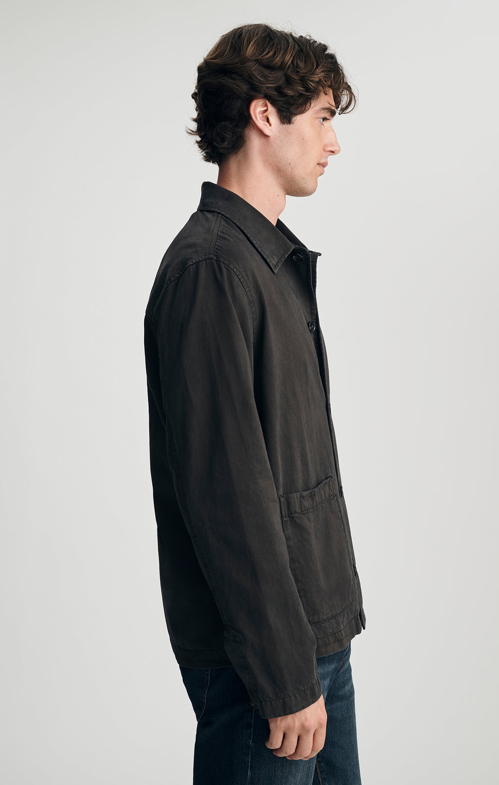 TENCEL™ CAMP COLLAR OVERSHIRT IN ESPRESSO - Mavi Jeans