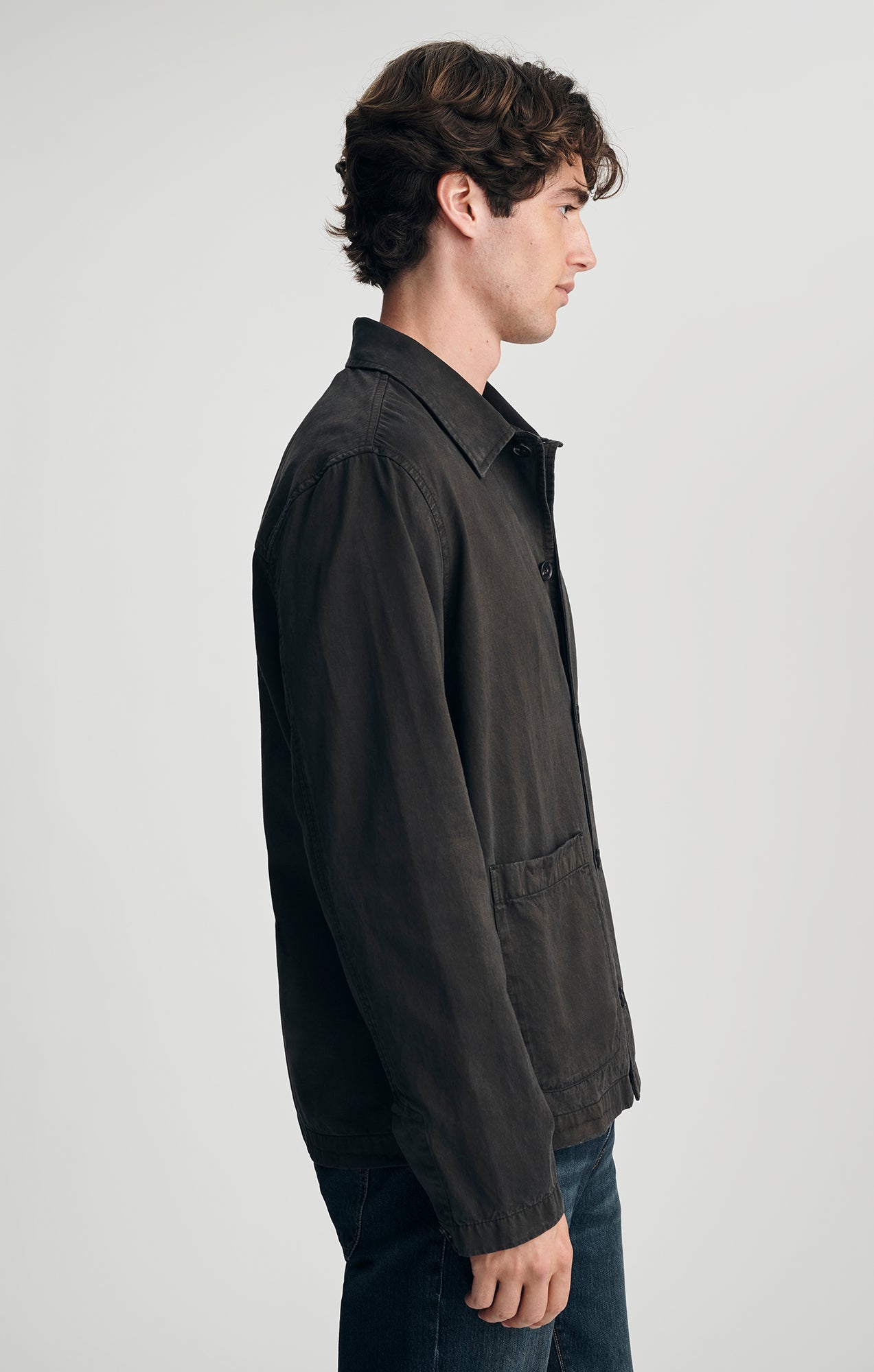 TENCEL™ CAMP COLLAR OVERSHIRT IN ESPRESSO - Mavi Jeans