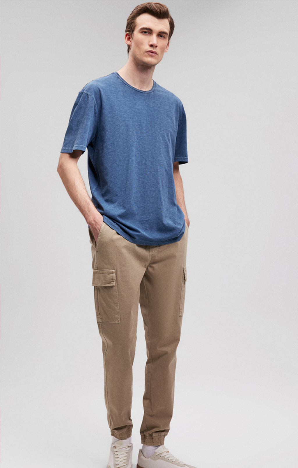 SLUB CREW NECK T-SHIRT IN NAVY BLAZER - Mavi Jeans