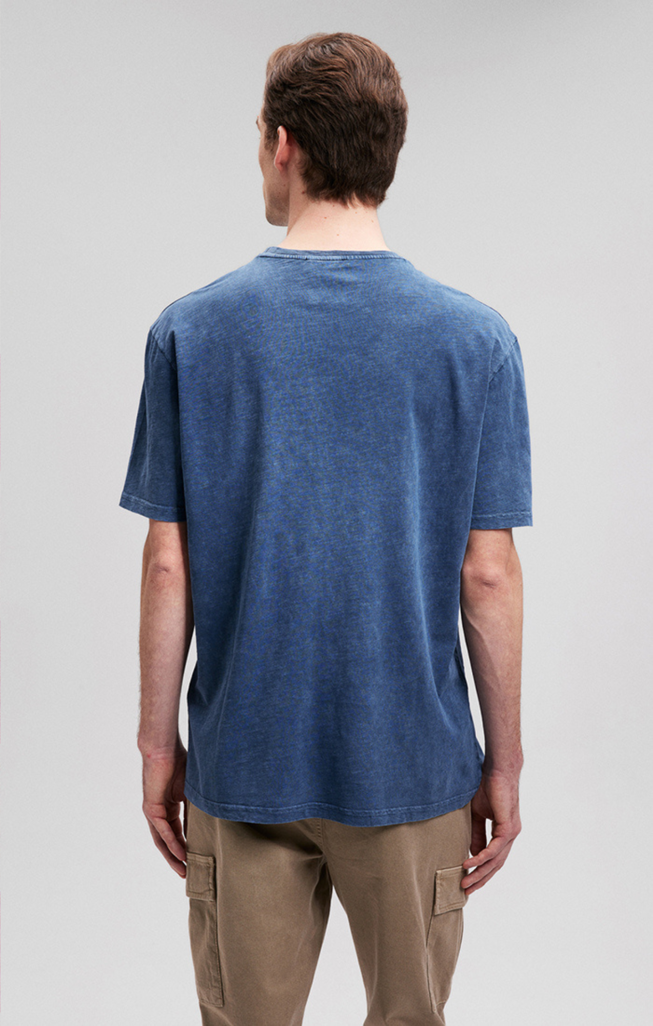 SLUB CREW NECK T-SHIRT IN NAVY BLAZER - Mavi Jeans