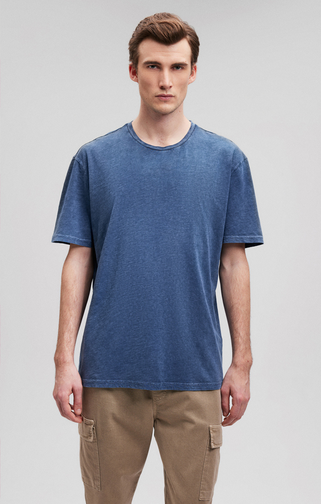 SLUB CREW NECK T-SHIRT IN NAVY BLAZER - Mavi Jeans
