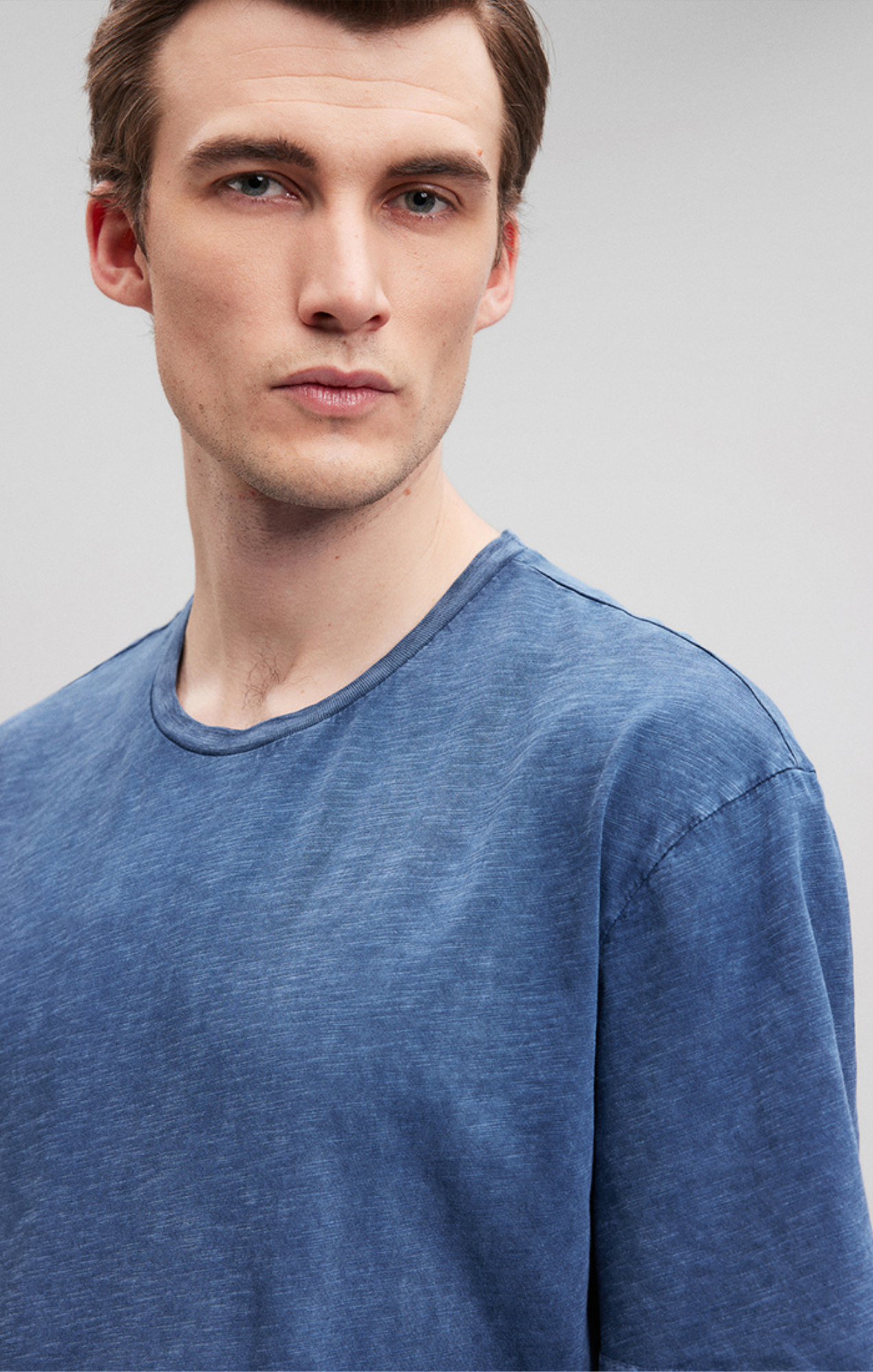 SLUB CREW NECK T-SHIRT IN NAVY BLAZER - Mavi Jeans