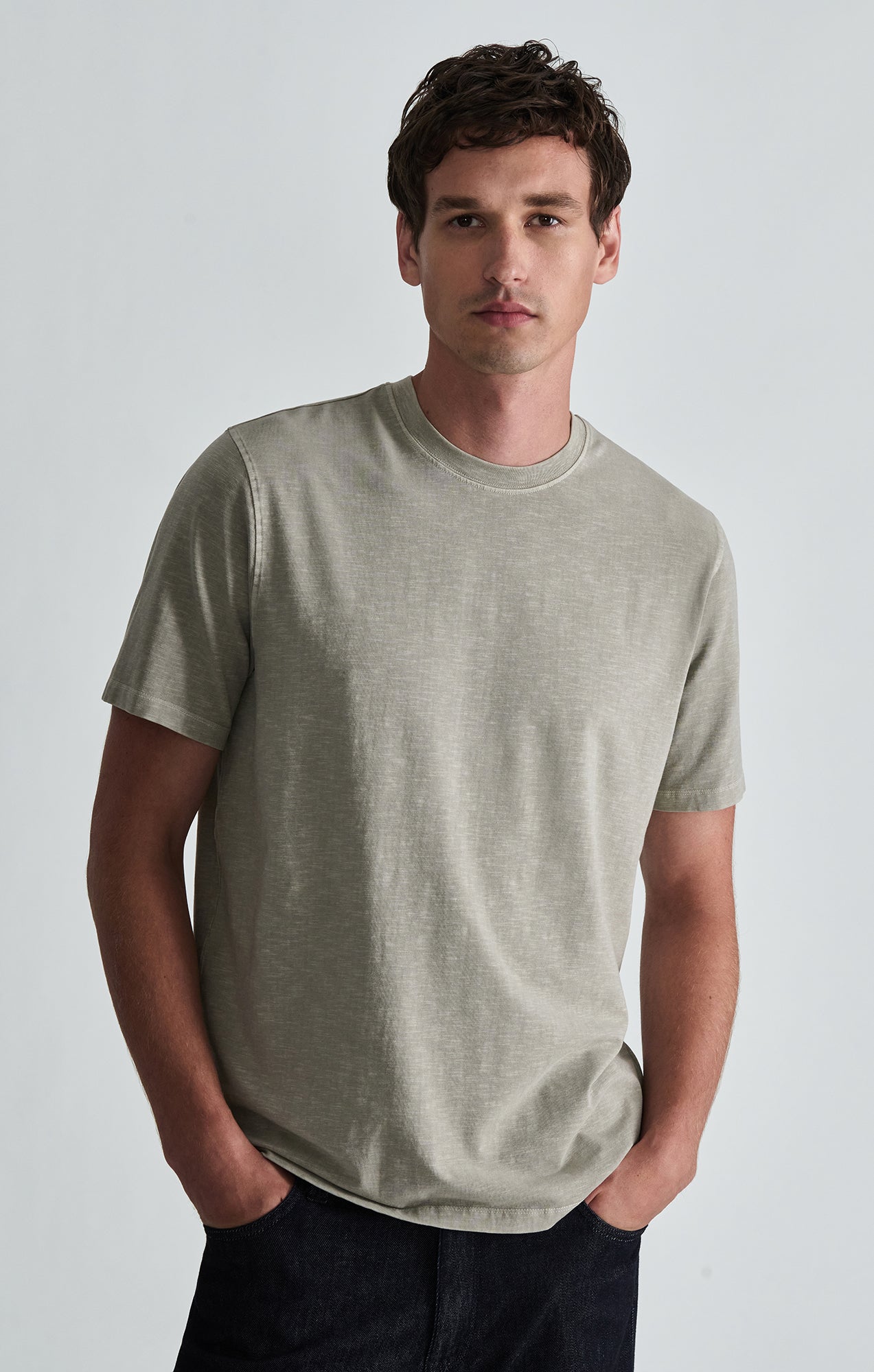 SOFT SLUB CREW NECK T-SHIRT IN ABBEY STONE - Mavi Jeans