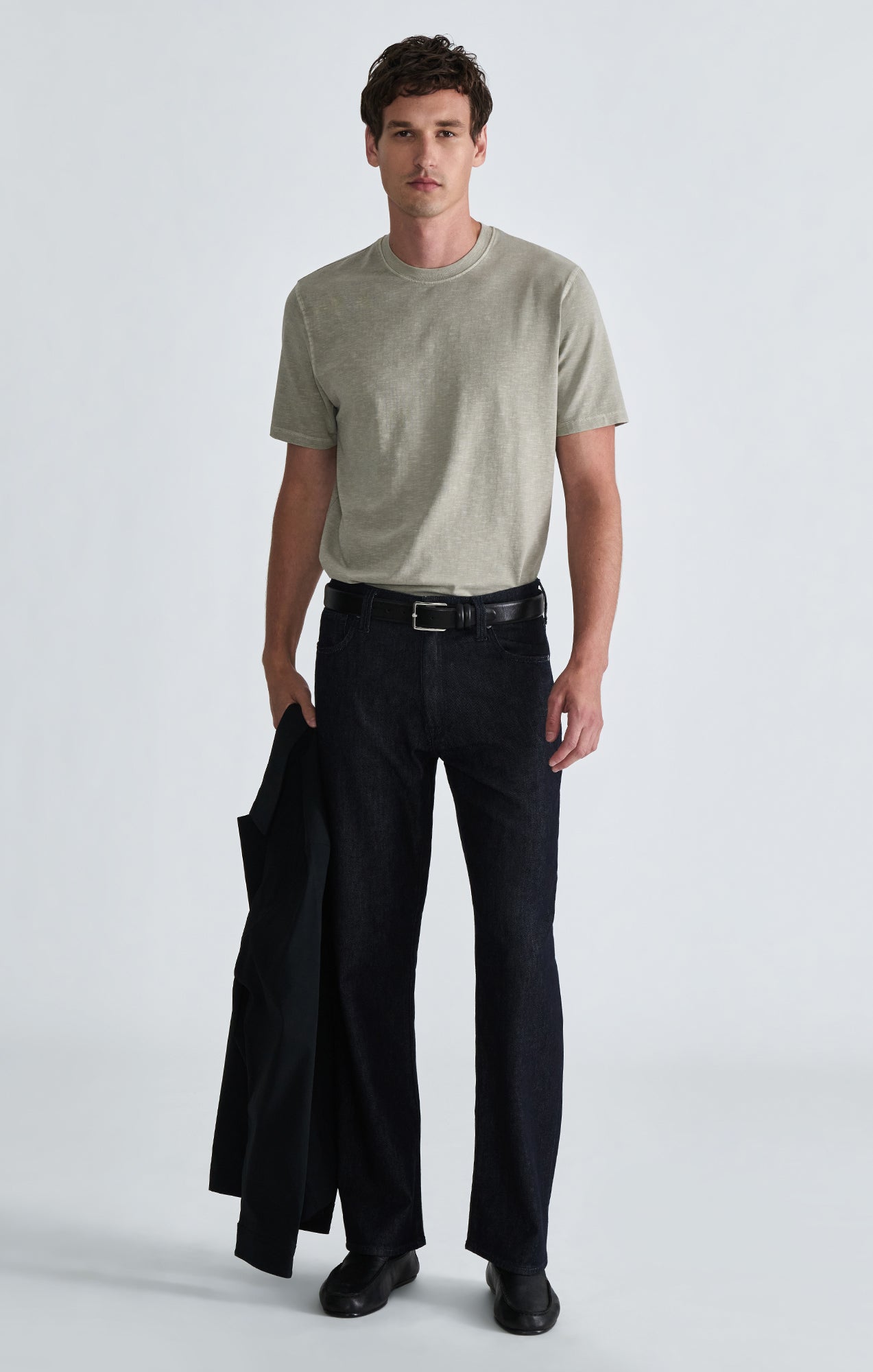 SOFT SLUB CREW NECK T-SHIRT IN ABBEY STONE - Mavi Jeans
