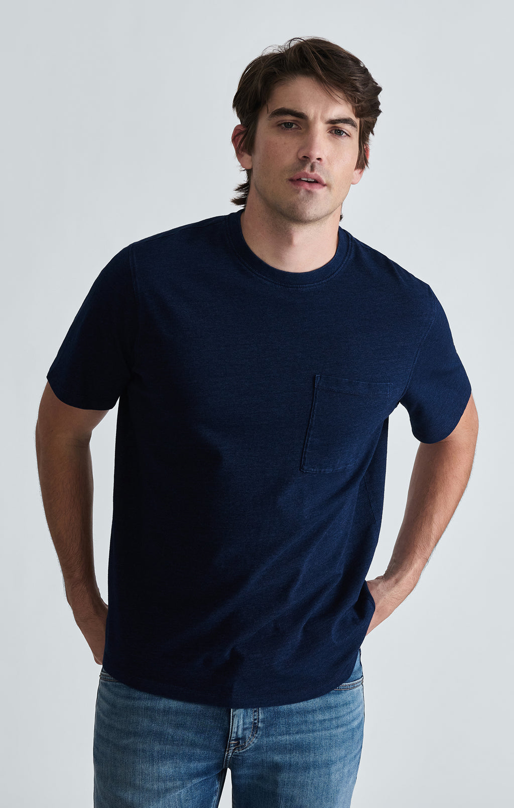 POCKET CREW NECK T-SHIRT IN DARK INDIGO - Mavi Jeans