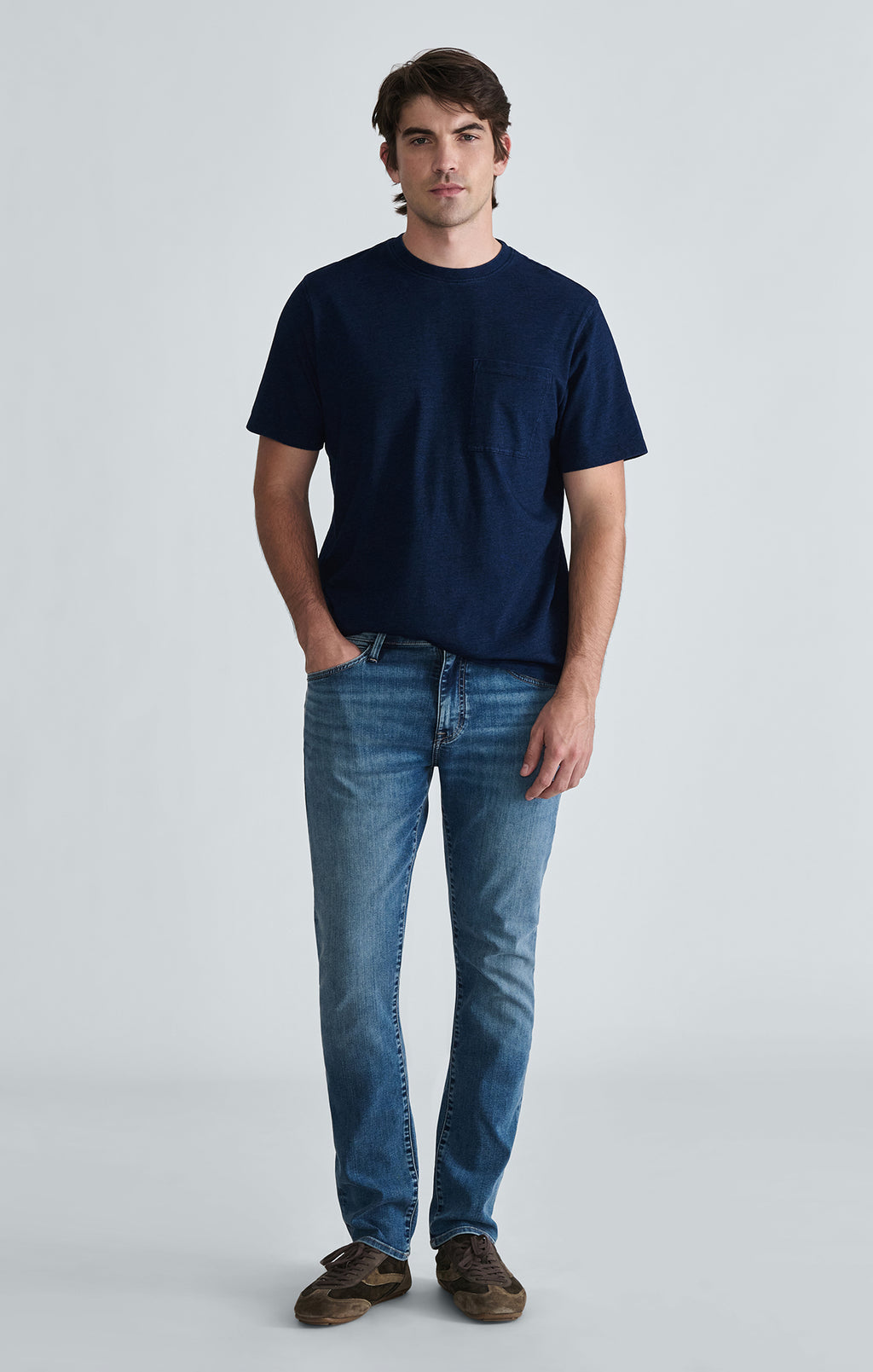 POCKET CREW NECK T-SHIRT IN DARK INDIGO - Mavi Jeans