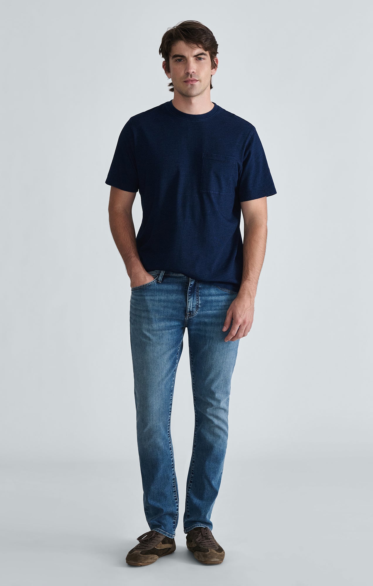 POCKET CREW NECK T-SHIRT IN DARK INDIGO - Mavi Jeans
