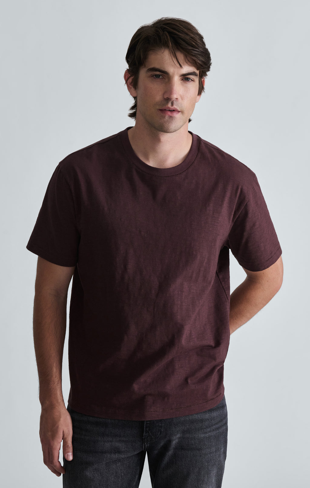 SLUB CREW NECK T-SHIRT IN FUDGE - Mavi Jeans