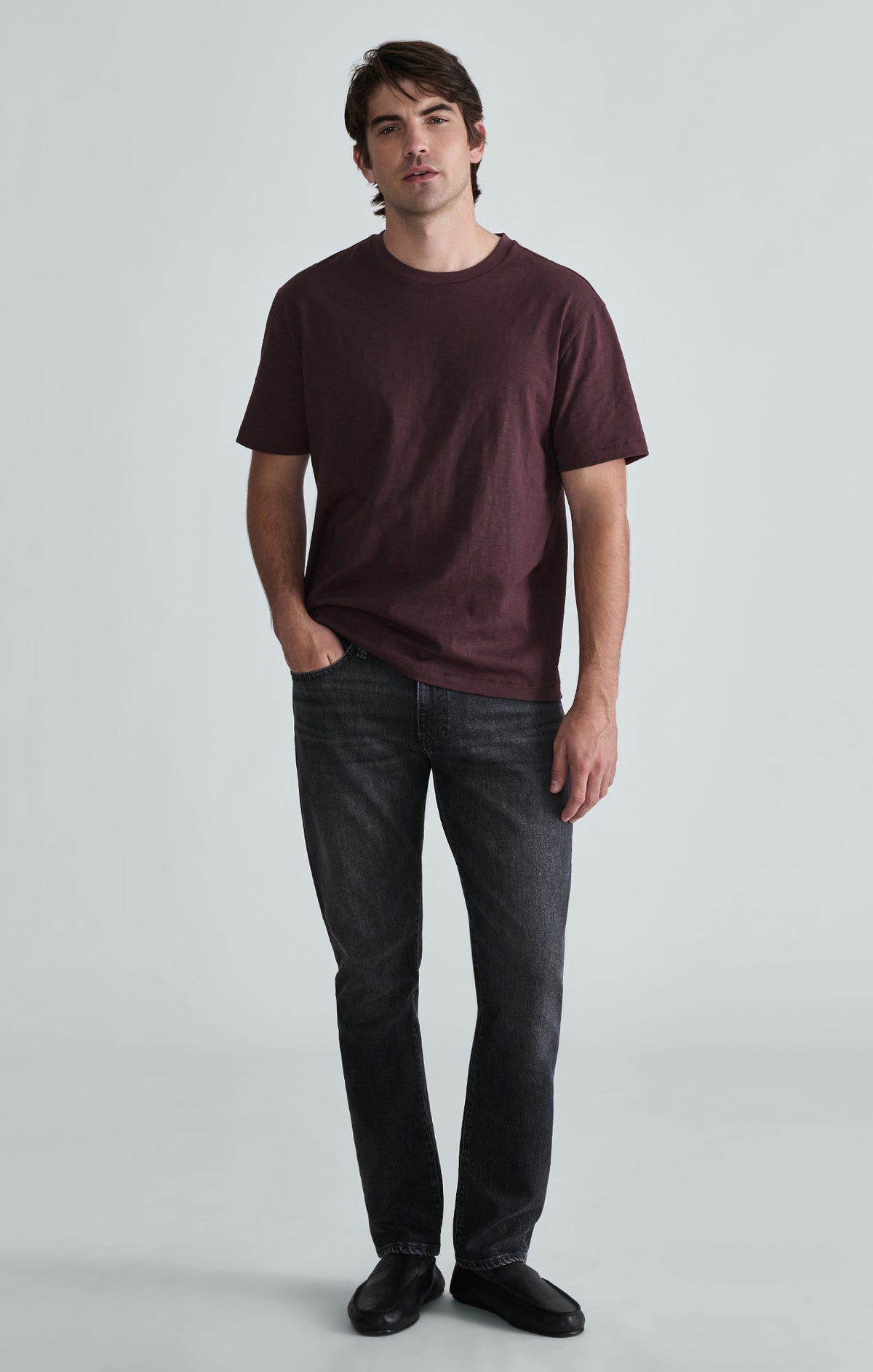 SLUB CREW NECK T-SHIRT IN FUDGE - Mavi Jeans