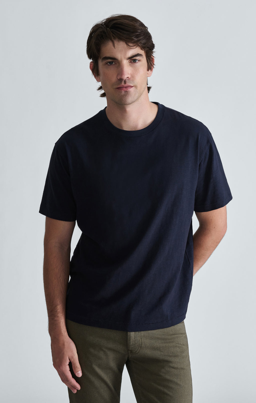 SLUB CREW NECK T-SHIRT IN TOTAL ECLIPSE - Mavi Jeans