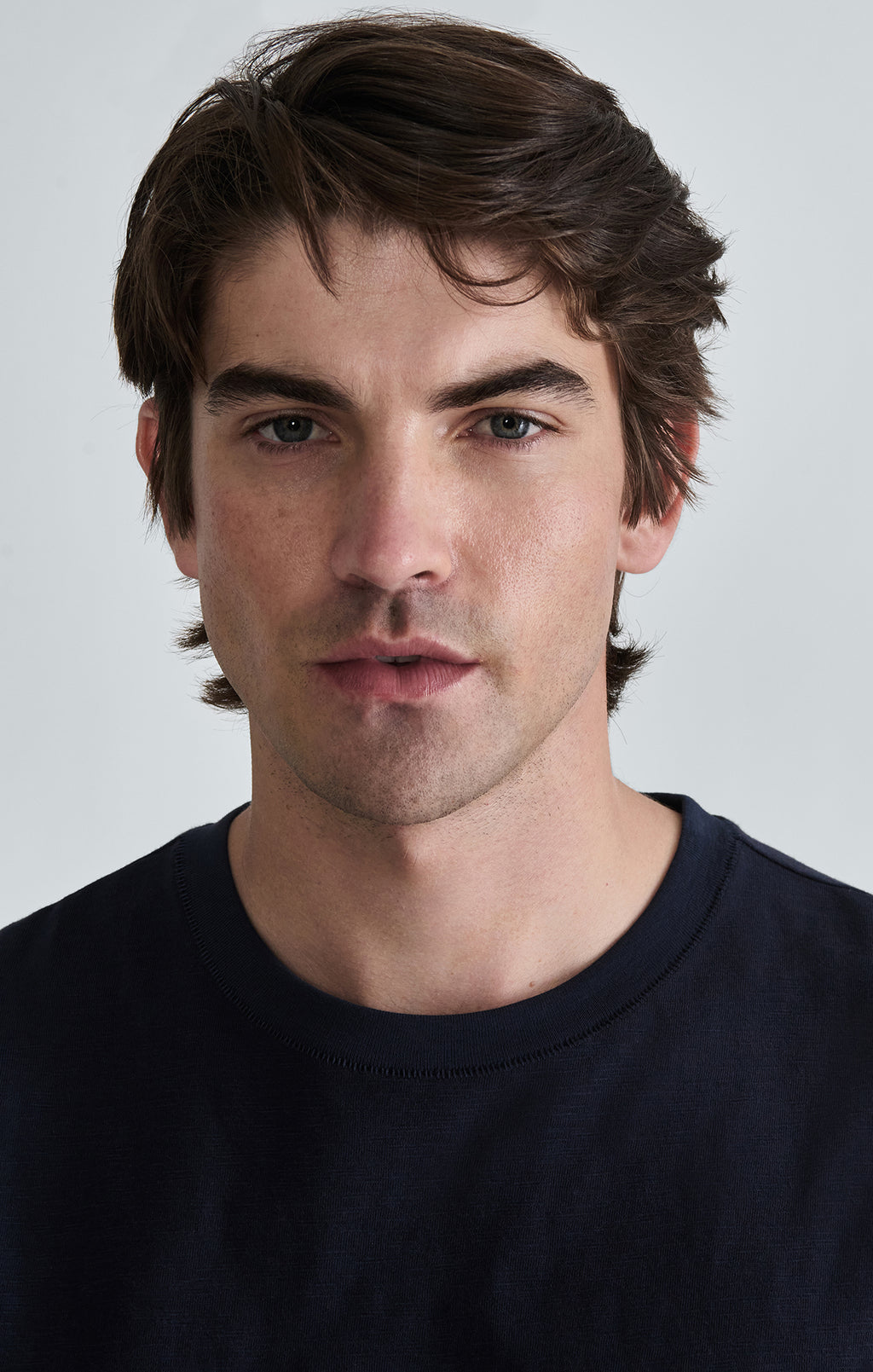 SLUB CREW NECK T-SHIRT IN TOTAL ECLIPSE - Mavi Jeans