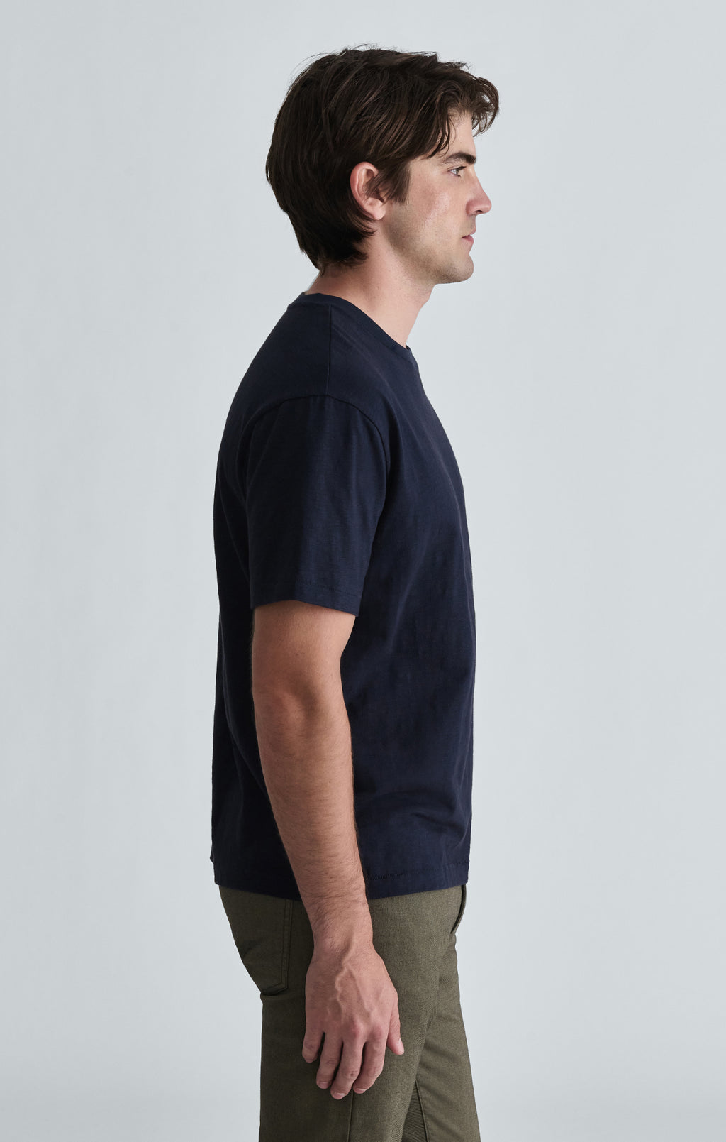 SLUB CREW NECK T-SHIRT IN TOTAL ECLIPSE - Mavi Jeans