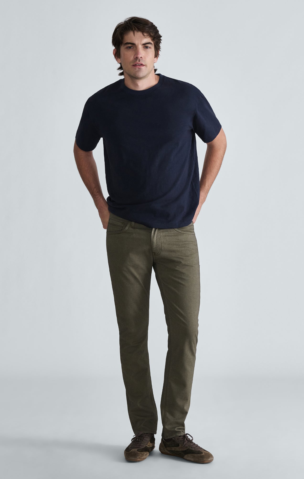 SLUB CREW NECK T-SHIRT IN TOTAL ECLIPSE - Mavi Jeans