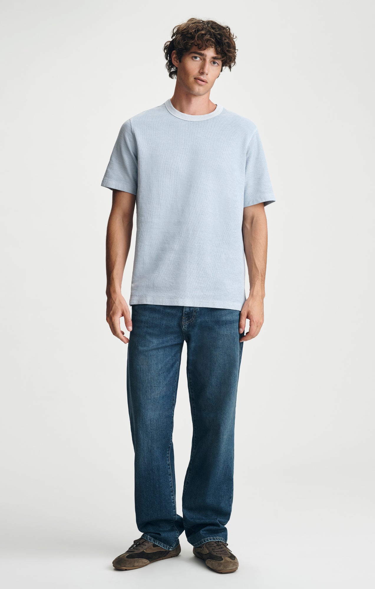 HERITAGE CREW NECK T-SHIRT IN CELESTIAL BLUE - Mavi Jeans