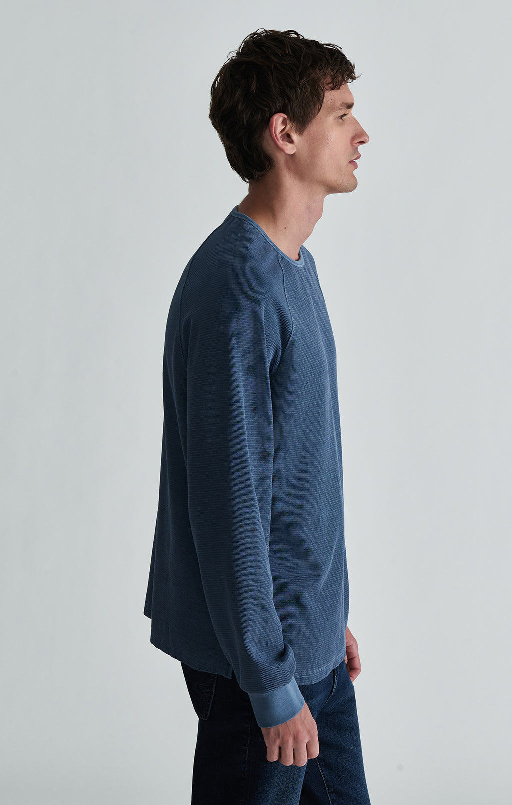 INTERLOCK RAGLAN LONG SLEEVE T-SHIRT IN VINTAGE INDIGO - Mavi Jeans
