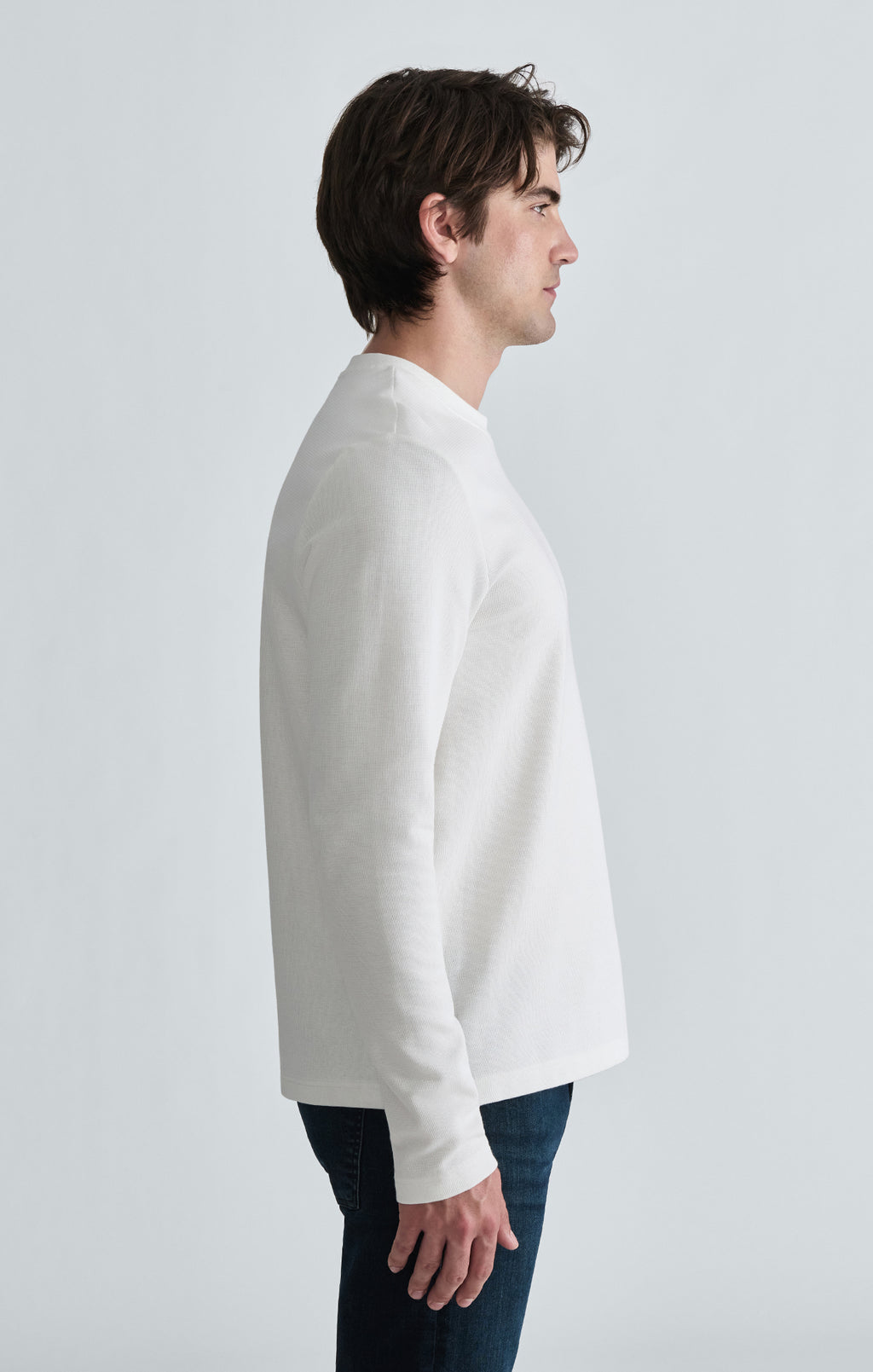 LONG SLEEVE CREW NECK T-SHIRT IN ANTIQUE WHITE - Mavi Jeans