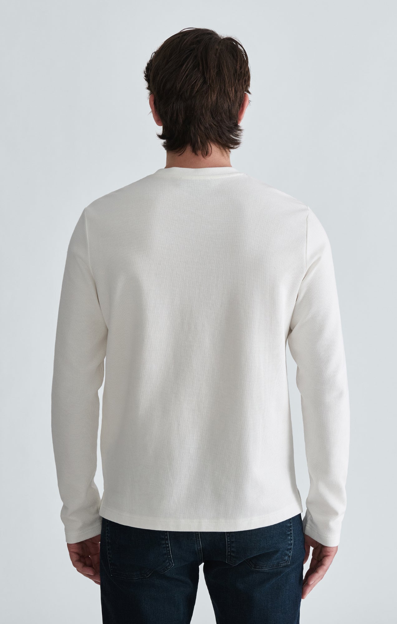 LONG SLEEVE CREW NECK T-SHIRT IN ANTIQUE WHITE - Mavi Jeans